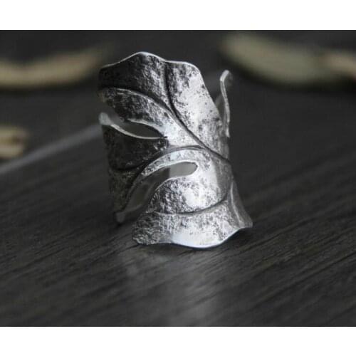 Fyla Mode 925 Sterling Silver Rings For Women Simple Tree Leaves Open Ring Hypoallergenic Sterling Silver Jewelry Wholesale