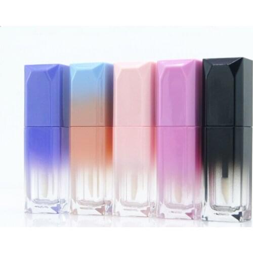10-50pcs 5ML Empty Lipgloss Tube Square Multicolor gradient lip blam Lip Glaze Tubes Cosmetic Packaging Lip Gloss tube Container