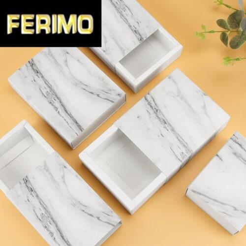 10pcs / Universal marble gift box, drawer type jewelry packaging, gift box, storage paper box