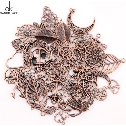 20 gram/ blend a lot of antique silver / copper plated many style jewelry made in DIY HAND MADE METAL
