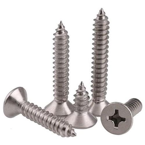 20pcs M4 Stainless steel self-tapping screws M4.2*35/38//40/45-70mm cross countersunk head tapping screw flat head screw