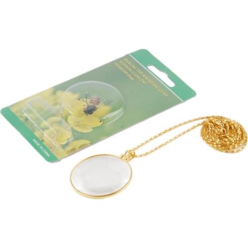 5X Magnifier Necklace Pendant Pocket Magnifier Hanging Magnifying Glass Chain