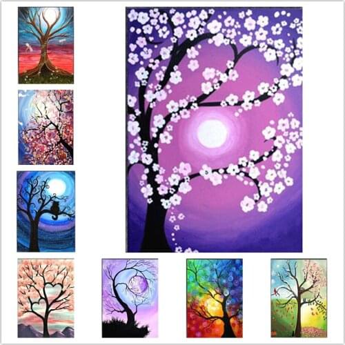 DIY Diamond Embroidery Diamond Painting abstract flower tree Cross Stitch square/round Drill Mosaic Decoration home WG814