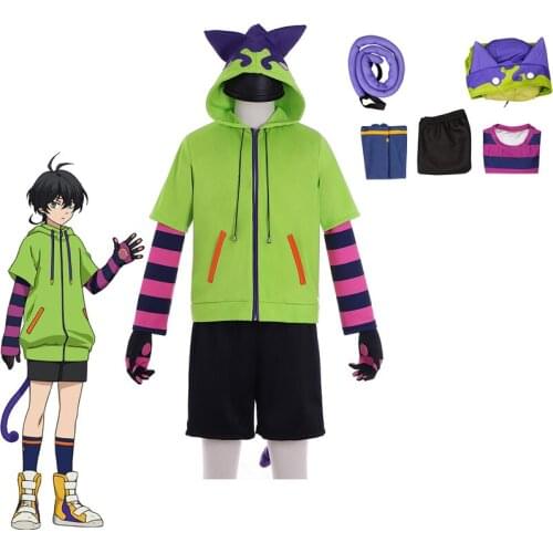 Anime SK8 The Infinity Miya Cosplay Costumes Role Play Cat Ear Hoodies Tail Jacket Uniform Shoes Set For Women Men Halloween