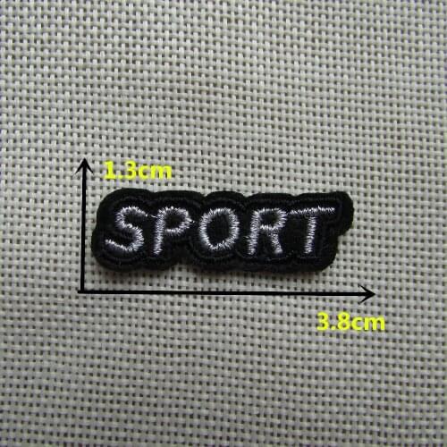 1PCS A silvery sport letter phrase patch Hot melt adhesive clothing patches stripes applique embroidery blossom DIY accessories