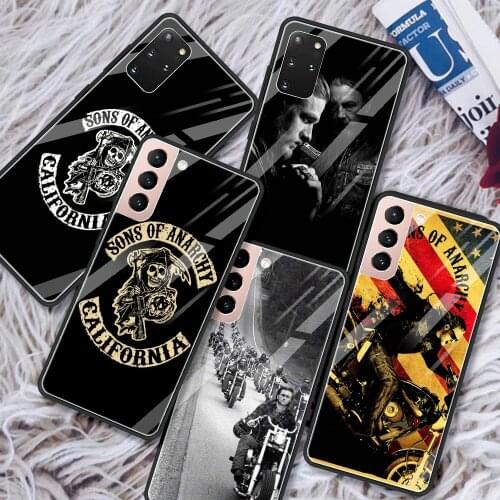 Tempered Glass Case For Samsung Galaxy S20 FE S21 Ultra S10 Plus S9 S8 Phone Cover Note 10 Lite 20 Shell Sons Of Anarchy Funda