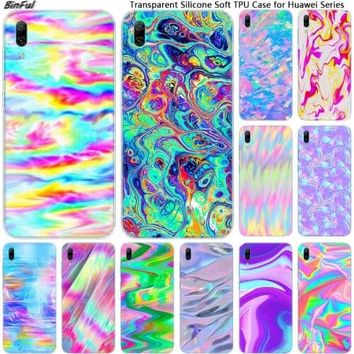 Hot Colorful rainbow art Soft Silicone Phone Case for Huawei Mate 10 20 Lite Pro Enjoy 9S Y9 Y7 Y6 Y5 2019 2018 Pro 2017 Fashion