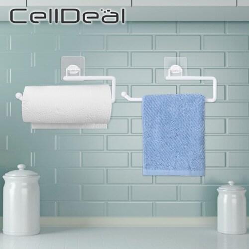 Paper Roll Towel Holder Plastic Racks Under Drawer Cabinet Door Back Hanging Hook Holder Rack Organizer Kitchen Bathroom Gadget