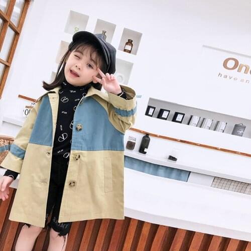 Toddler Outerwear Coat For Girl Patchwork Coat For Girls Spring Autumn Coat Kids Casual Style Childrens Clothing