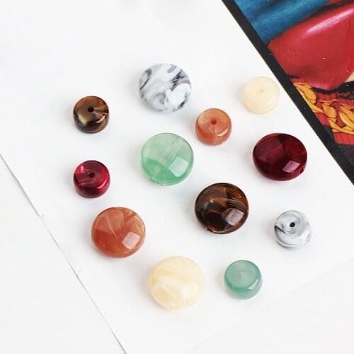 Diy jewelry earring/bracelet pendants accessory 100pcs/lot color printing resin rounds shape fashion beads charms
