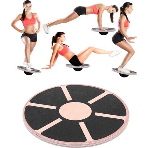 360 Degree Rotation Wooden Balance Board Non-slip Rubber Layer Base Wobble Sturdy Disk Balance Training Yoga For Fitness Home