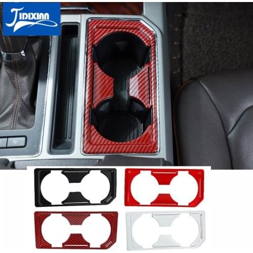 JIDIXIAN Car Front Water Cup Holder Panel Decoration Sticker for Ford F150 2015 2016 2017 2018 2019 2020 2020 Interior Accessory