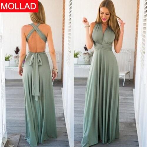 2021 European and American Multiple Wear Sexy Stunning Multi-Rope Bandage Red Dress Long Dress Gown