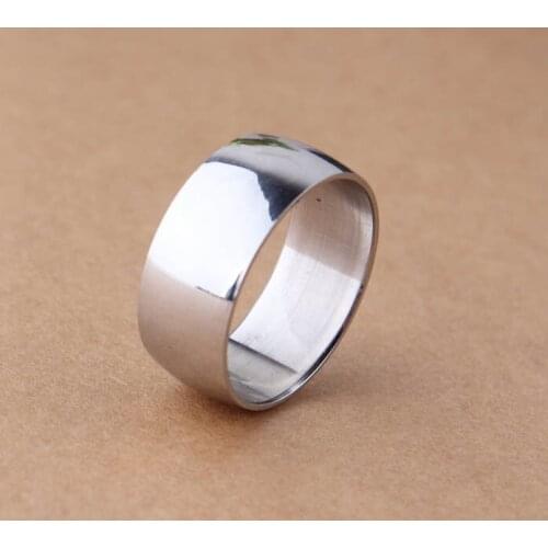 Fashion Men Jewelry 10mm 316L Glaze Mill Finish Stainless Steel Rings Glazed Exaggerated Wide Slippy Rings Casual Party Ring