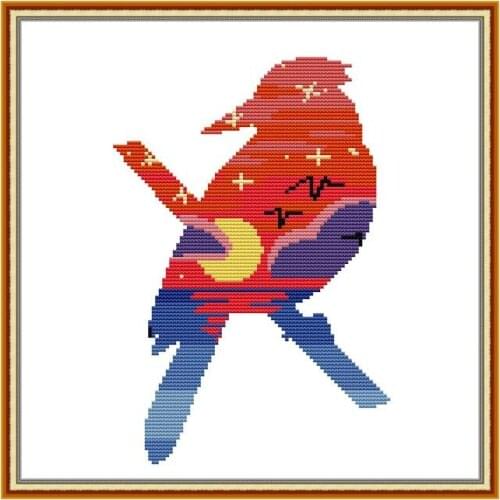 DA537 Bird cross stitch kit aida 14ct 11ct count print canvas cross stitches needlework embroidery DIY handmade