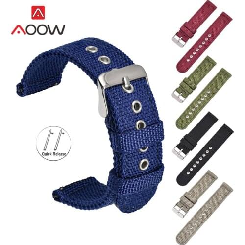 Nylon Watchband Strap 18mm 20mm 22mm 24mm for Samsung Galaxy Watch Active 2 42mm 46mm Active2 S2 Huawei GT Amazfit Band Bracelet
