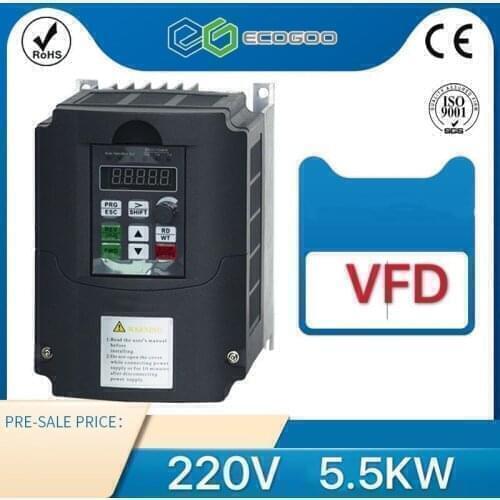 220V VFD 1.5kw 2.2kw Single phase inverter VFD 2hp3hp inverter Frequency Converter Variable Frequenc Drive Spindle Speed Control