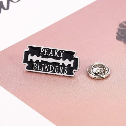Peaky Blinders Razor Blade Brooch Cartoon Black Peaky Blinders Identity Characteristics Outside Jewelry Gift for Fathers Day