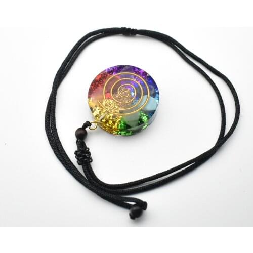 Retro Reiki Orgone Pendant 7 Stones Energy Accumulator for Spiritual Consolation Men Women Astral Travel Past Life Exploration