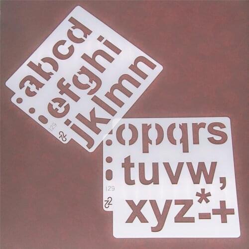 2pcs Letter Scrapbook Stencils Spray Plastic Mold Shield DIY Cake Hollow Embellishment Printing Lace Ruler Valentine