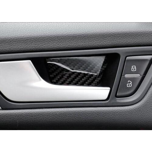 Carbon Fiber Inner Door Bowl Sequins Decals Decoration Cover Trim 4Pcs For Audi Q5 2010-2016 Car Interior Accessories