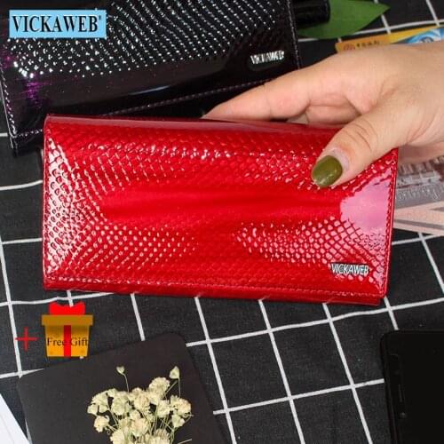 VICKAWEB Gradient Patent Leather Women Wallet Fashion Fish-Scale Pattern Female Purse Long Ladies Wallets Hasp Purses Money Bag