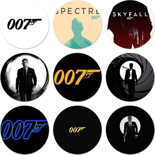 007 Logo Icons Pins Badge Decoration Brooches Metal Badges For Clothes Backpack Decoration 58mm