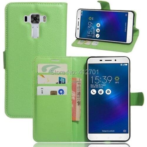 10pcs/lot Free shipping litchi Lychee Wallet Leather Case TPU case inside For Asus Zenfone 3 Laser ZC551KL