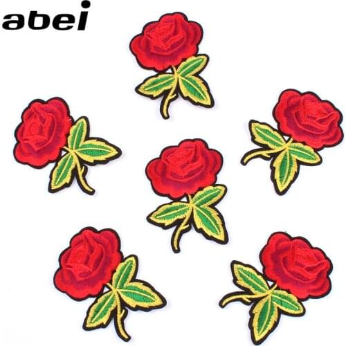 10pcs/lot Quality Iron on flower Stickers DIY Clothing Badge Sewing Garments appliques Jeans Coats Shoes Patch Clothes Patches