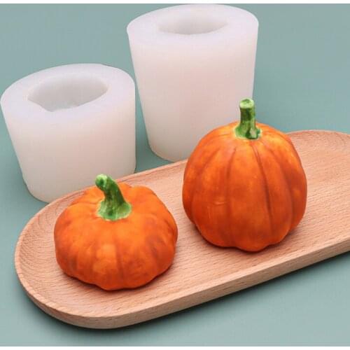 3D Pumpkin Shape Candle Silicone Molds DIY Making Craft Aromatherapy Plaster Decoration Moulds Home Ornaments