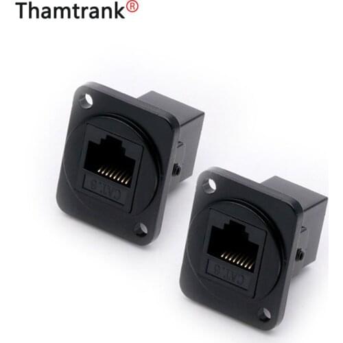 4pc High quality RJ45 Female Socket Connector CAT.6 D type 8P8C Metal Shell Copper Pins Panel Mount Chassis Network Connector