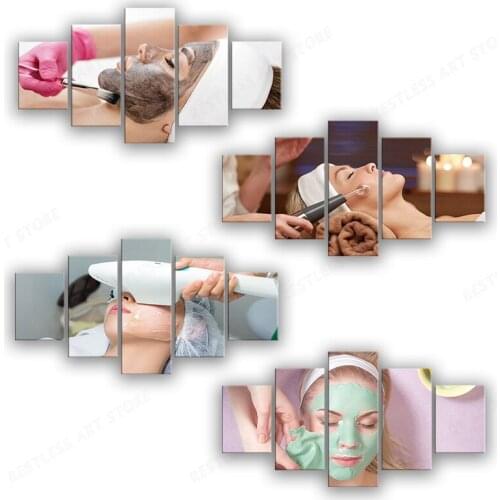 5Pcs Health Beauty Spa Facial Massage Salon Picture Wall Art Home Decor Posters Canvas Painting Living Room Accessories