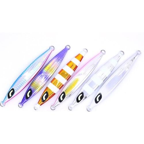5PCS Luminous Metal Jigging Fishing Lure Trolling Hard Bait Bass Fishing Tackle Trout Lures Slow jig 130/160g