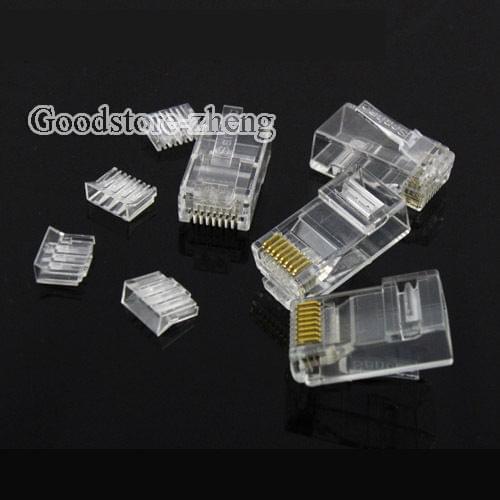 50PCS/LOT Hi-Quality Crystal CAT6 RJ45 Plug Network Connector-Two parts