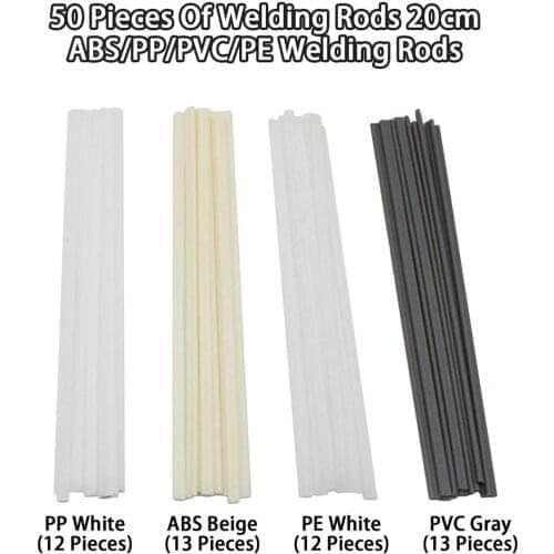 50 Pieces 20cm ABS/PP/PVC/PE Welding Sticks For Plastic Welder Plastic Welding Rods Bumper Repair Welding Soldering Supplies