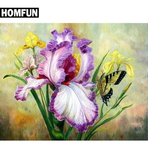 HOMFUN Full Square/Round Drill 5D DIY Diamond Painting "Colored flowers" Embroidery Cross Stitch 5D Home Decor Gift A06075