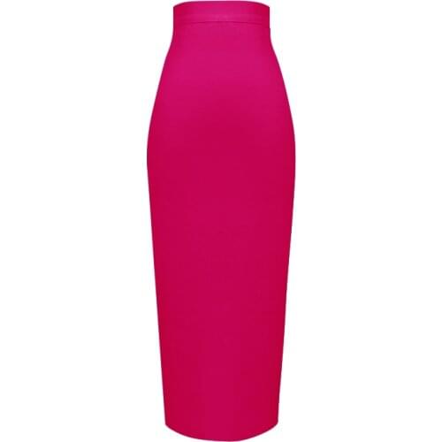 Plus Size XL Summer Fashion Sexy Long Bandage Skirt 2020 Pencil Skirt Candy Color Long Skirts Women 78CM