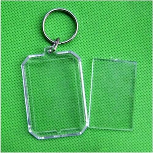 170 pcs/lot Blank Acrylic Keychains Insert Photo plastic Keyrings Square Key Rectangle heart circular size 5.8* 4.1cm