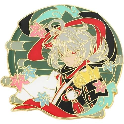 Game Genshin Impact Traveler Lumine Tartaglia Mona Hutao Xiao Cosplay Metal Brooch Pin Alloy Badge Props