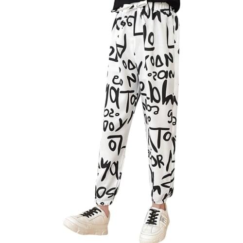 Girl Summer Pants Letter Pants For Girl Letter Pattern Kids Pants Teenage Girls Clothing 6 8 10 12 14