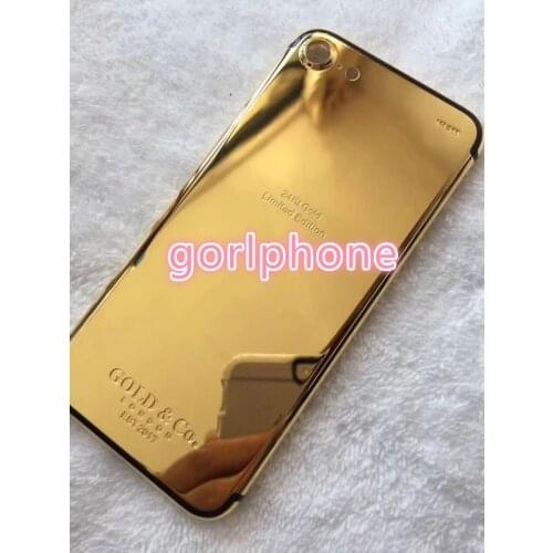 For phone7 real gold housing back with logo customized free post shipping