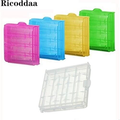 100PCS/Lot Colorful Plastic Battery Case Holder Storage Box For 10440 14500 AA/AAA Battery Box Container Bag Organizer Boxes