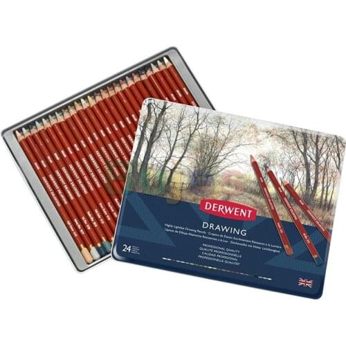 Derwent Colored Drawing Pencils, 5mm Core, Metal Tin,6/12/24 Color,watercolor Pencils, Art Studies, Drawing Pencil