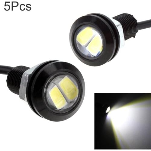 DC 12V 9W Eagle Eye LED 18MM Reverse Backup Light High Power White Car Fog Round DRL Bulb Reverse Backup Parking Signal Lamps