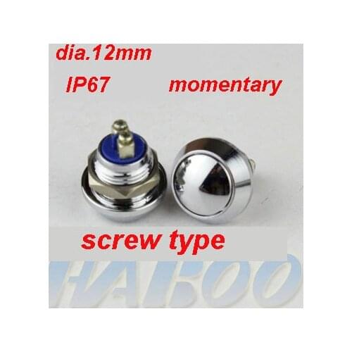 Dia.12mm screw type mini smart switch anti-vandal 1NO reset switch waterproof IP67 2A 250V shipping free