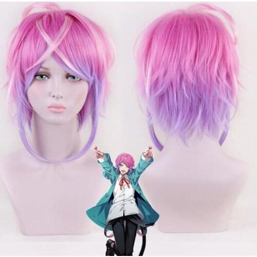 Division Rap Battle Hypnosis MIC Amemura Ramuda Wig Men Women Heat Resistant Synthetic Hair Cosplay Costumes Wigs + Wig Cap