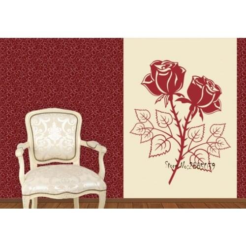 The elegant rose Wall Sticker Flower Bedroom Decoration Girl Nurery Wall Decal Different Colors Wallpaper Art Living Room LA191