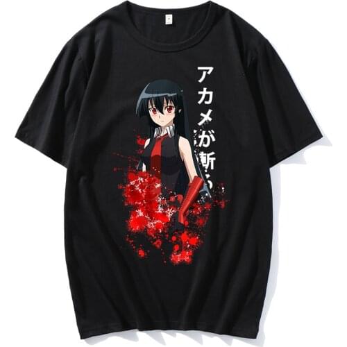 2021 Hot Sale Anime Akame Ga Kill Printed O-neck Shirts Funny Comfortable T-Shirts Casual Cotton Oversized Daily Funny Tees Tops