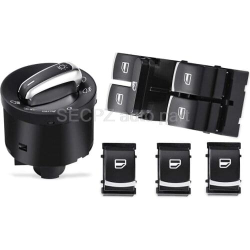 Chrome headlight switch master single window switch for volkswagen vw cc tiguan passat b6 golf 5 6 jetta mk5
