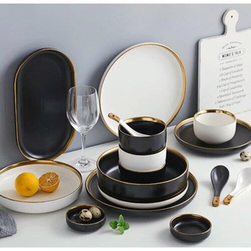 FANCITY Ceramic plate tableware Western plate plate plate cold dish plate large plate steak cutlery plate lead-free and cadmium